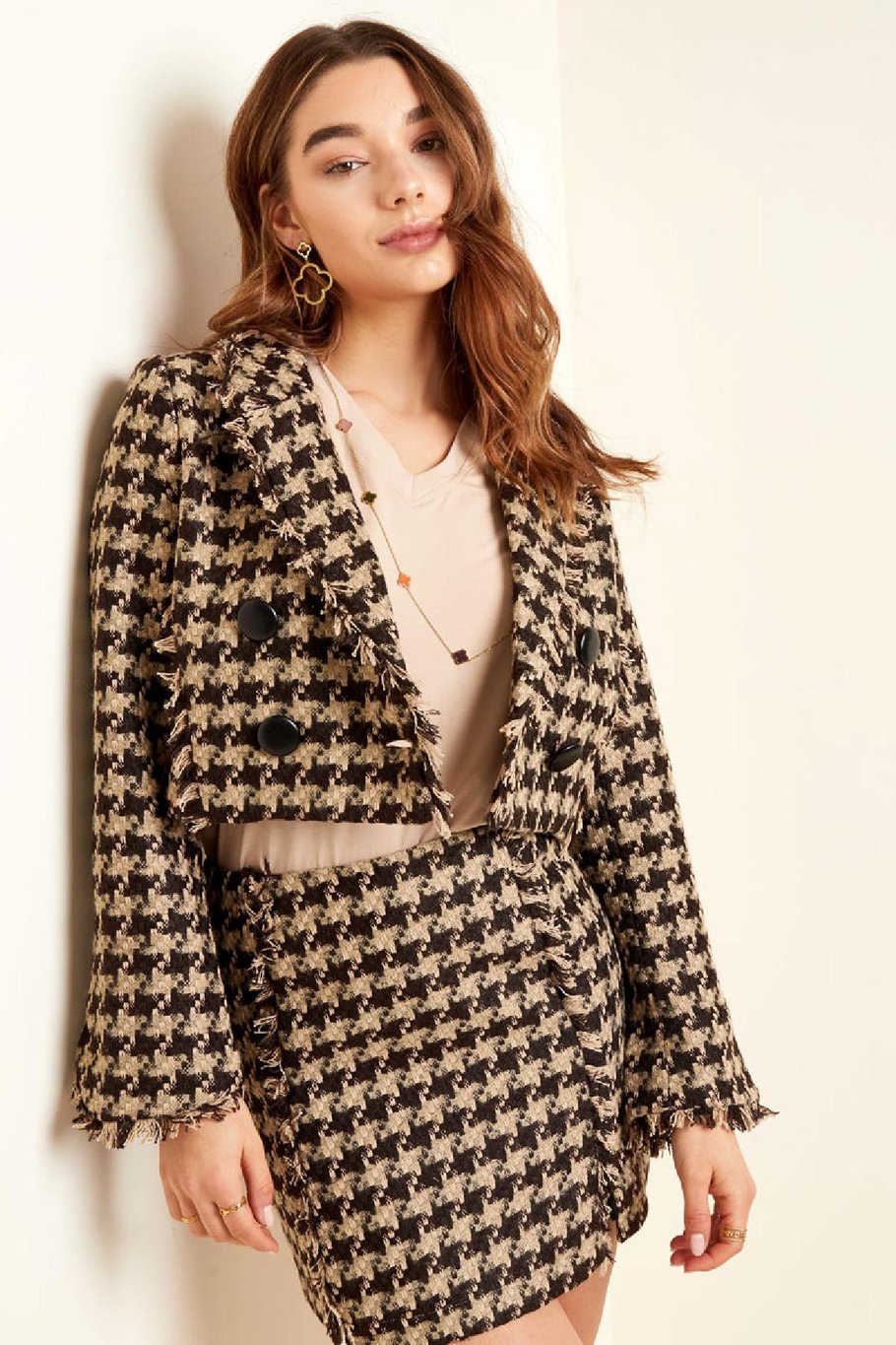 Pied-de-poule-Jacke - Urlaubs-Essentials Schwarz &amp; Beige S Bild2